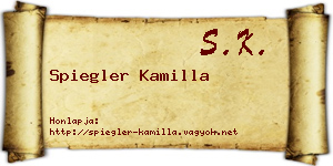 Spiegler Kamilla névjegykártya